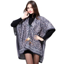 spain euro style women poncho leopard print scarf tie front warm cardigan cape shawl long scarves pashmina J4U66