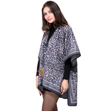 spain euro style women poncho leopard print scarf tie front warm cardigan cape shawl long scarves pashmina J4U66