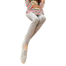 Women Slim Modal Cozy Cotton Knitted Leggings Hollow Out Lace Pants Mid Waist Trousers  J4U66
