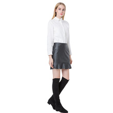 europe women sexy pu leather skirt solidcolor pu mini skirts womens ol casual slim clubwear faldas black J4U66