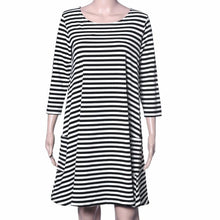 Family Matching OutfitsMother Black And White Striped Dress Casual Family Clothes Women Dress J4U66
