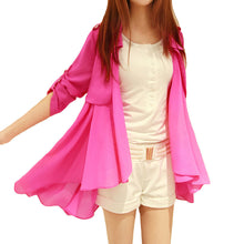 casual cardigan women chiffon coat long sleeve turn down collar thin outerwear trench coat with belt J4U66