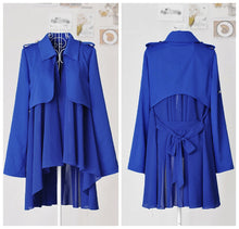casual cardigan women chiffon coat long sleeve turn down collar thin outerwear trench coat with belt J4U66
