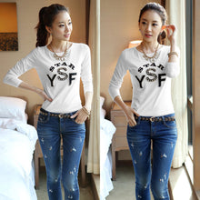 casual t-shirts women t-shirts print long sleeve o neck beading women tops blusas plus size J4U66