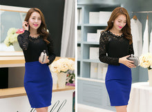 women blouses ol lady slim office shirt floral lace beading round neck long sleeves tops blusas J4U66