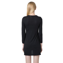 elegant women mini dress stylish v neck long sleeve lace up slim short casual office dress vestidos green black J4U66