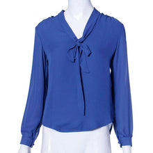 Womens Chiffon Blouse Ladies Elegant V-neck Blouses Long Sleeve Chiffon Shirt Women Office Shirt J4U66