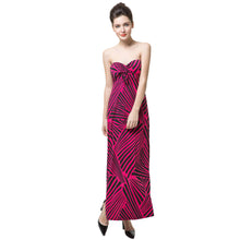 style striped print elegant dress off the shoulder padding-string sexy party dress women long maxi dress vestidos J4U66