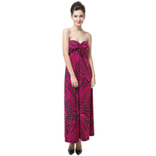 style striped print elegant dress off the shoulder padding-string sexy party dress women long maxi dress vestidos J4U66