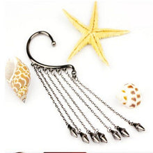Stylish Punk Rock Rivet Chain Tassel Dangle Ear Cuff Earring For Women Gothic Ear Clip On Clip Clamp Trendy Girl J4U66