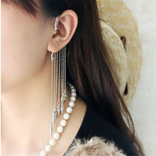 Stylish Punk Rock Rivet Chain Tassel Dangle Ear Cuff Earring For Women Gothic Ear Clip On Clip Clamp Trendy Girl J4U66