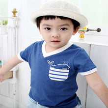 childrens boy t-shirts delicate dolphin pattern cotton short sleeved t-shirtss outwear kids clothes J4U66