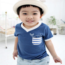 Children's Boy T-shirt Delicate Dolphin Pattern Cotton Short-sleeved T-shirts Outwear Kids Clothes J4U66