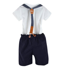 clothing sets baby sailor suits for boys kids pants top boys navy children clothes 0~5 years J4U66