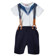 clothing sets baby sailor suits for boys kids pants top boys navy children clothes 0~5 years J4U66