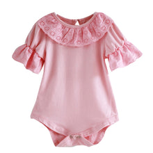 cotton baby girl rompers infant jumpsuit lace collar short sleeve girls clothingborn overall clothes J4U66