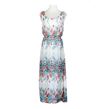 Dress Sexy Print O-neck Sleeveless Women Boho Long Maxi Dress Evening Party Beach Dresses Chiffon Dress Vestidos J4U66