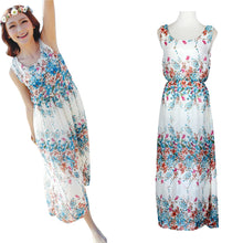Dress Sexy Print O-neck Sleeveless Women Boho Long Maxi Dress Evening Party Beach Dresses Chiffon Dress Vestidos J4U66