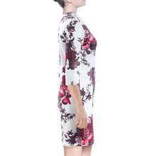 Dress Women Clothes Half Sleeve Printed One Shoulder Slim Elegant Club Party Dress J4U66