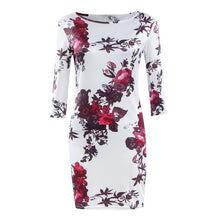 Dress Women Clothes Half Sleeve Printed One Shoulder Slim Elegant Club Party Dress J4U66