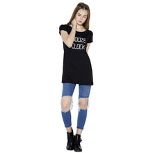 long women t-shirts letter print short sleeve casual loose tops women tee shirt blusas plus size black J4U66