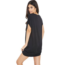 long women t-shirts letter print short sleeve casual loose tops women tee shirt blusas plus size black J4U66