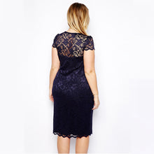 sexy women party midi dress v neck floral bodycon pencil lace dresses plus size clothing big size vestidos J4U66