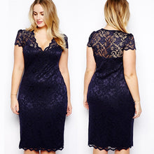 sexy women party midi dress v neck floral bodycon pencil lace dresses plus size clothing big size vestidos J4U66