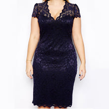 sexy women party midi dress v neck floral bodycon pencil lace dresses plus size clothing big size vestidos J4U66