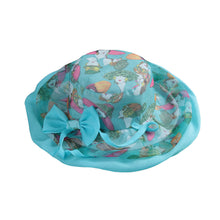 women hat print dual brim bowknot foldable beach hat holiday floppy cap women headwear J4U66