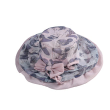 women hat print dual brim bowknot foldable beach hat holiday floppy cap women headwear J4U66