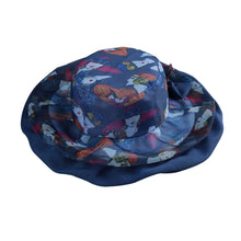 women hat print dual brim bowknot foldable beach hat holiday floppy cap women headwear J4U66