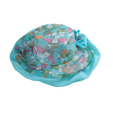 women hat print dual brim bowknot foldable beach hat holiday floppy cap women headwear J4U66