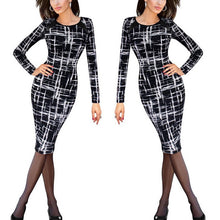 Fashion Women's O-Neck Long Sleeve Bandage Bodycon Evening Party Tube Dress J4U66