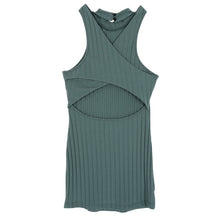 Halter Bodycon Women Dress Olive Green Backless Sexy Mini Club Dress Fashionable Jersey vestido J4U66