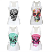 Women T-shirt 3D Vest Tops Skull Bone Camisole Sexy Tank Top J4U66