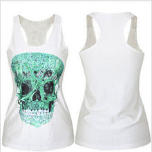 Women T-shirt 3D Vest Tops Skull Bone Camisole Sexy Tank Top J4U66