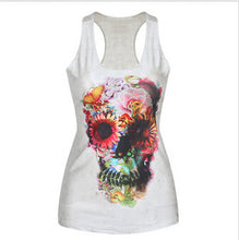 Women T-shirt 3D Vest Tops Skull Bone Camisole Sexy Tank Top J4U66