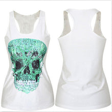 Women T-shirt 3D Vest Tops Skull Bone Camisole Sexy Tank Top J4U66