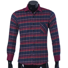 Men'S Plaid Shirts Luxury Slim Long Sleeve Formal Business Fashion Dress Warm Shirts Homme Tee Shirts J4U66