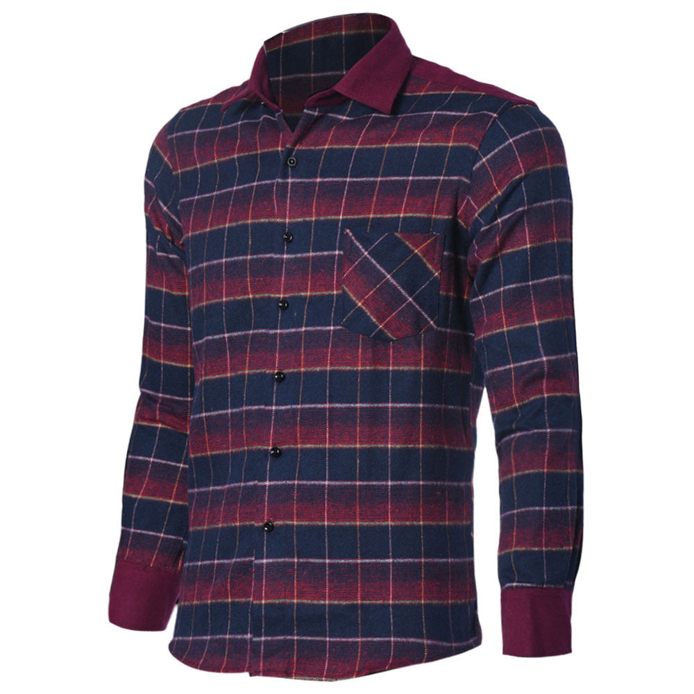 Men'S Plaid Shirts Luxury Slim Long Sleeve Formal Business Fashion Dress Warm Shirts Homme Tee Shirts J4U66