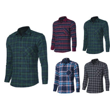 Men'S Plaid Shirts Luxury Slim Long Sleeve Formal Business Fashion Dress Warm Shirts Homme Tee Shirts J4U66