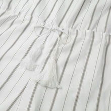 rompers women jumpsuits striped off shoulder tassel fringe short playsuit casual beachwear overalls white J4U66