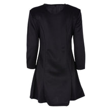 Style Sexy Mini Dresses Women Beach 3/4 Sleeve Black DressCasual Chiffon Zipper Dress Plus Size Y4 J4U66