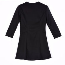 Style Sexy Mini Dresses Women Beach 3/4 Sleeve Black DressCasual Chiffon Zipper Dress Plus Size Y4 J4U66