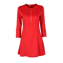 Style Sexy Mini Dresses Women Beach 3/4 Sleeve Black DressCasual Chiffon Zipper Dress Plus Size Y4 J4U66