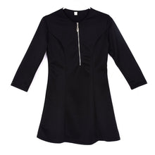 Style Sexy Mini Dresses Women Beach 3/4 Sleeve Black DressCasual Chiffon Zipper Dress Plus Size Y4 J4U66