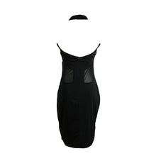 style women dress black and white striped mesh patchwork sexy dress v neck mini evening party dresses vestidos J4U66