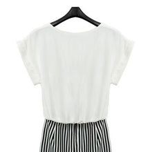 Style Women's Fashion Sexy Striped Dress Casual Long OL Formal Dresses J4U66