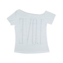 t-shirts women t-shirts letter print off shoulder plus size casual tee shirt femme women tops blusas camisetas mujer J4U66